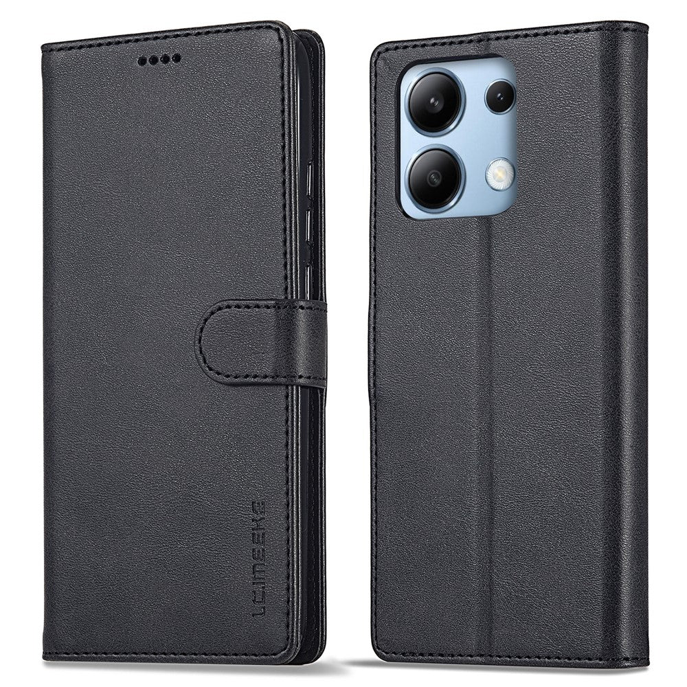 LC.IMEEKE For Xiaomi Redmi Note 13 4G Wallet Case Calf Texture Leather Folio Phone Cover