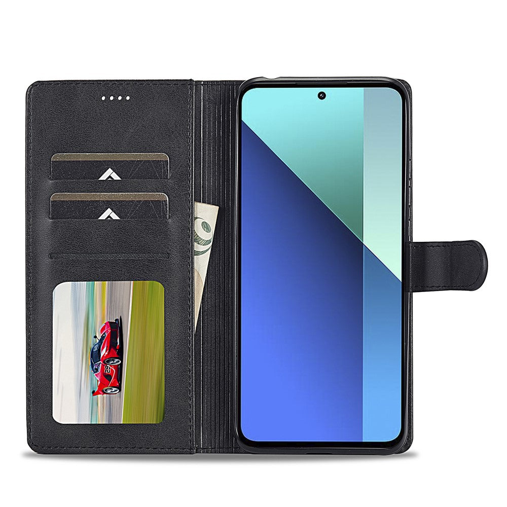 LC.IMEEKE For Xiaomi Redmi Note 13 4G Wallet Case Calf Texture Leather Folio Phone Cover