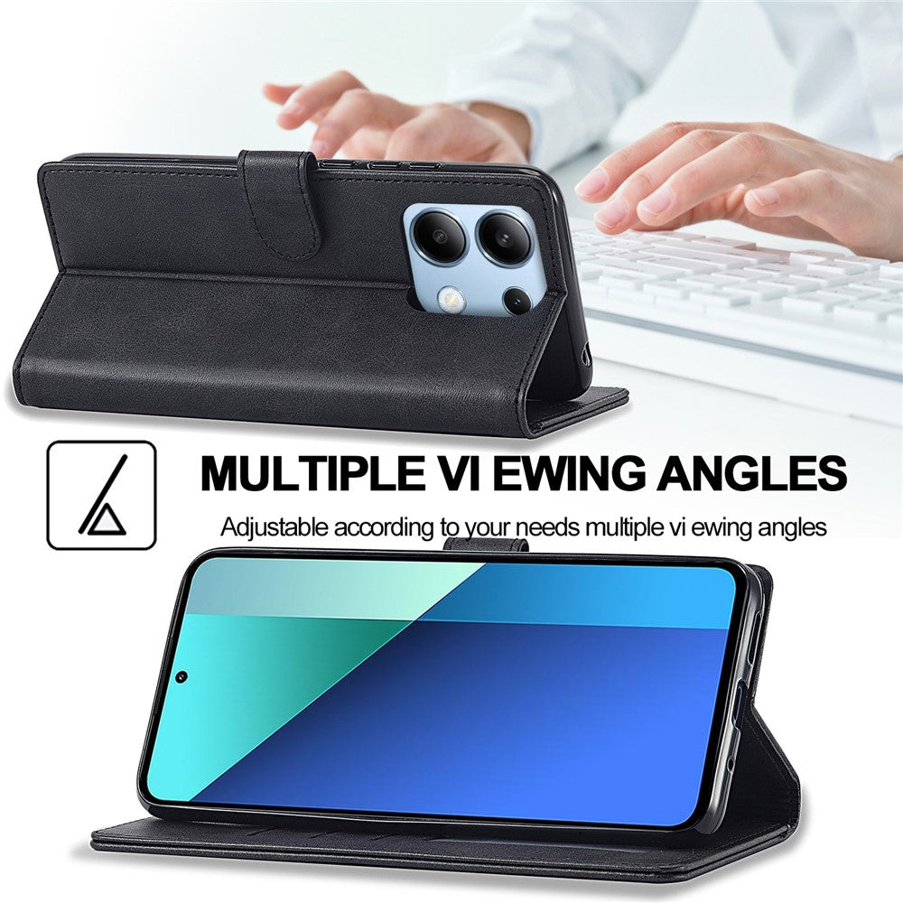 LC.IMEEKE For Xiaomi Redmi Note 13 4G Wallet Case Calf Texture Leather Folio Phone Cover