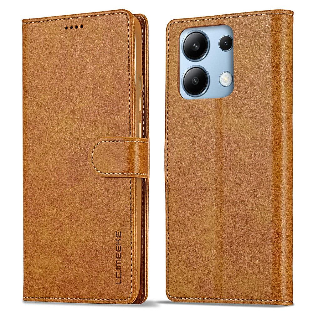 LC.IMEEKE For Xiaomi Redmi Note 13 4G Wallet Case Calf Texture Leather Folio Phone Cover
