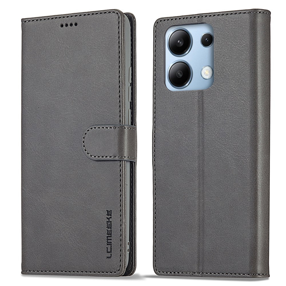 LC.IMEEKE For Xiaomi Redmi Note 13 4G Wallet Case Calf Texture Leather Folio Phone Cover
