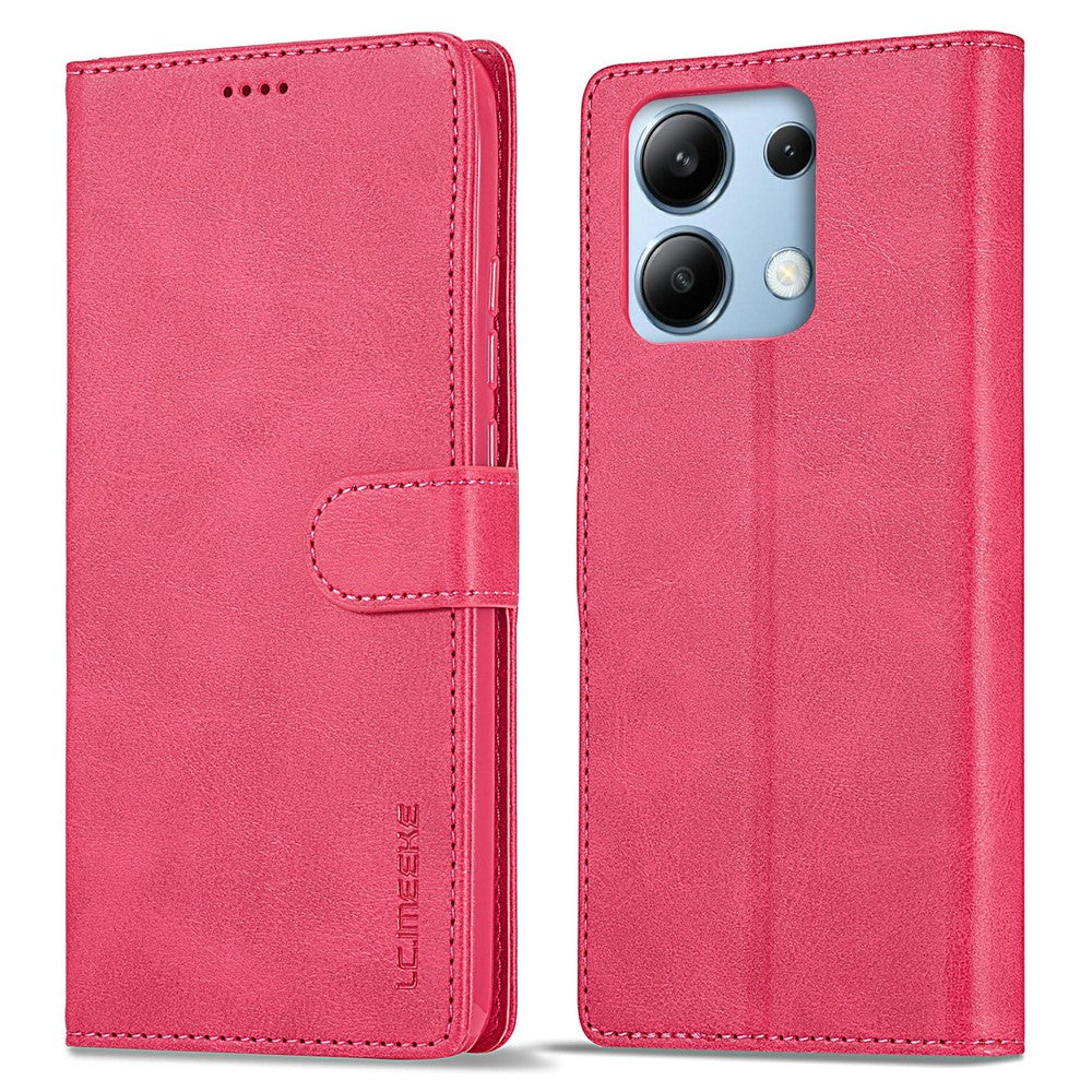 LC.IMEEKE For Xiaomi Redmi Note 13 4G Wallet Case Calf Texture Leather Folio Phone Cover