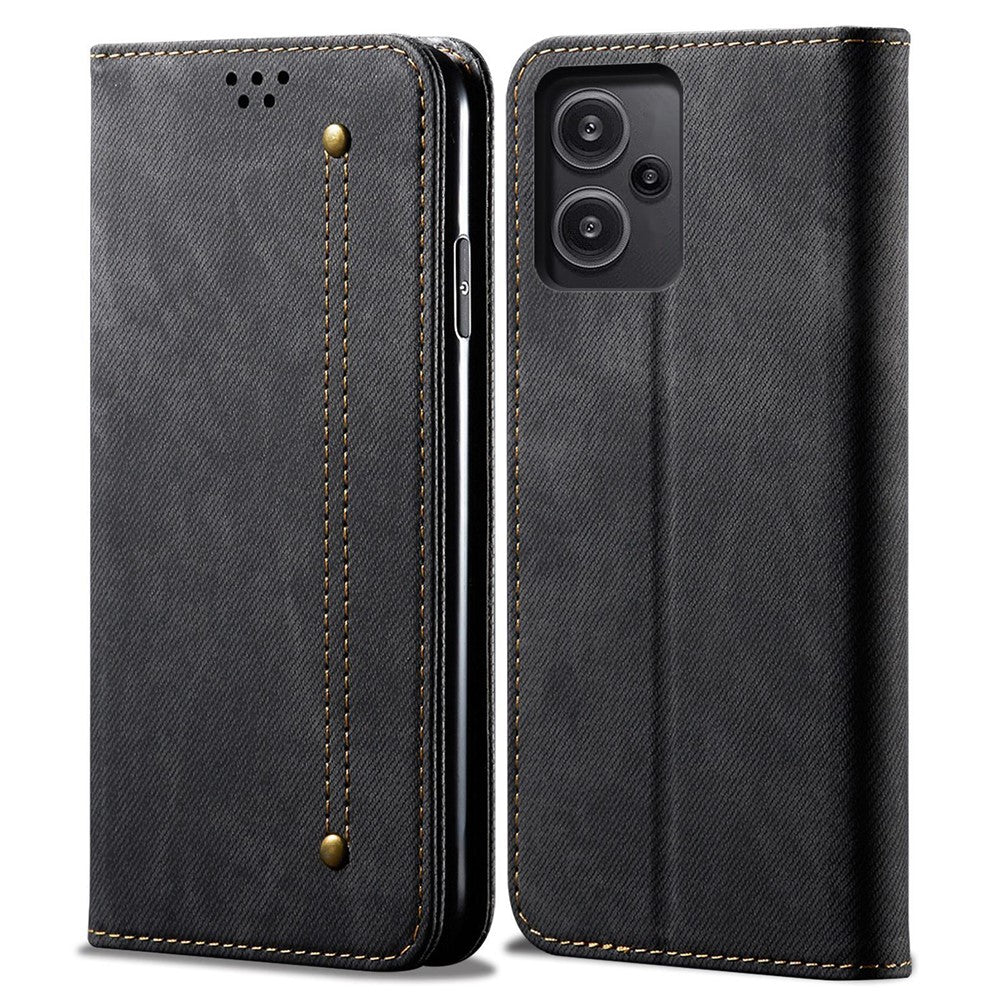For Xiaomi Redmi Note 13 Pro+ 5G Phone Case Jeans Cloth Texture Leather Cover