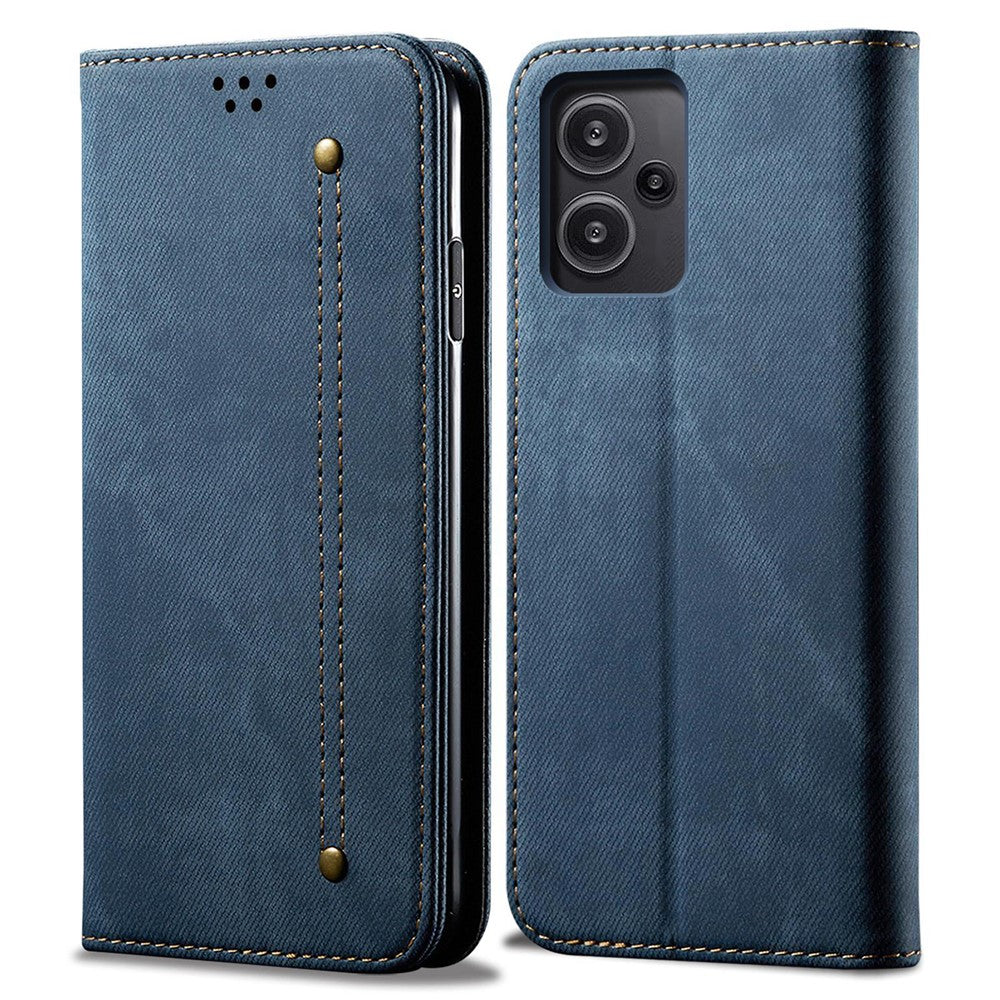 For Xiaomi Redmi Note 13 Pro+ 5G Phone Case Jeans Cloth Texture Leather Cover
