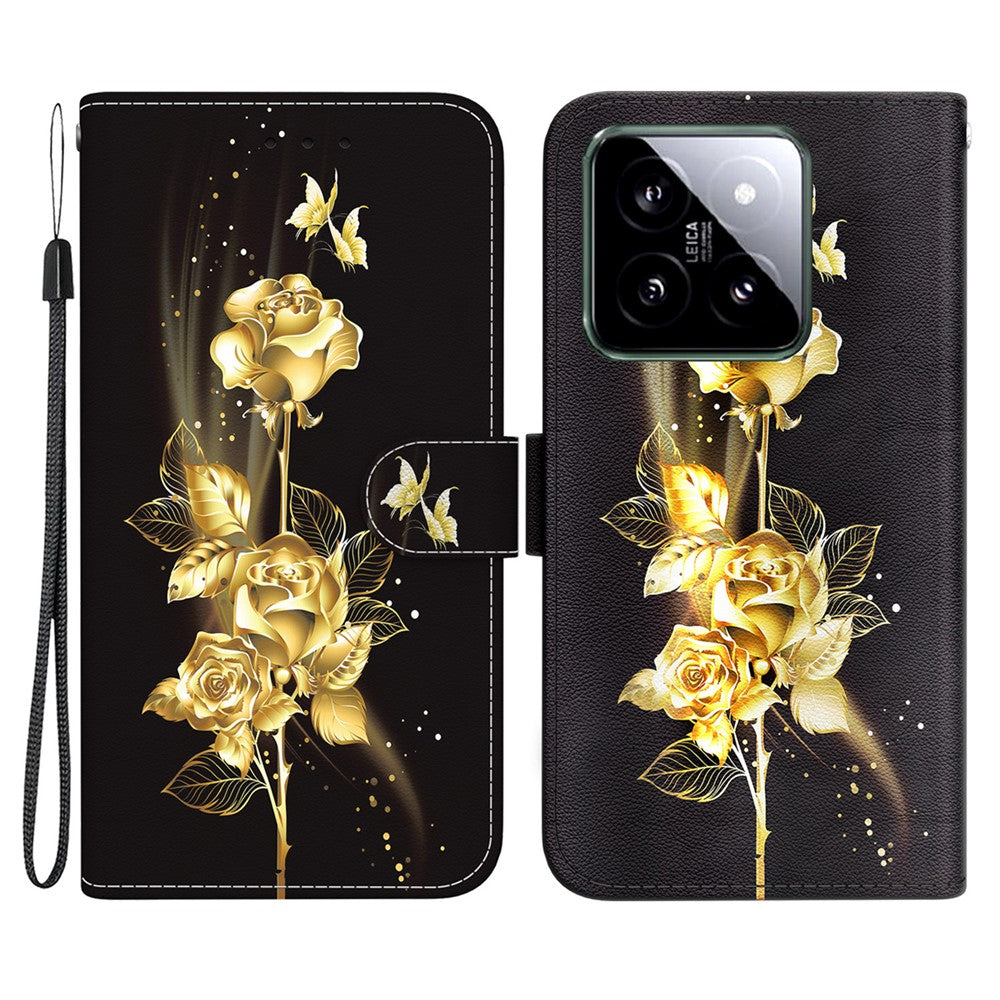 For Xiaomi 14 Phone Case Pattern Printing Wallet Leather Cover