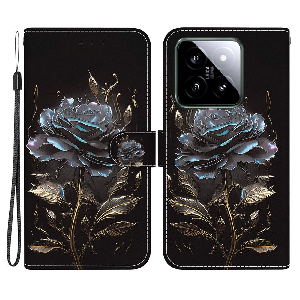 For Xiaomi 14 Phone Case Pattern Printing Wallet Leather Cover