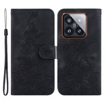 For Xiaomi 14 Pro Wallet Case Flower Imprinted Phone Cover