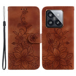 For Xiaomi 14 Pro Wallet Case Flower Imprinted Phone Cover