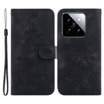 For Xiaomi 14 Leather Case Wallet Phone Cover Flower Pattern