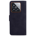 For Xiaomi 14 Pro Case Leather Solid Color Flip Stand Phone Cover