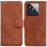 For Xiaomi 14 Pro Case Leather Solid Color Flip Stand Phone Cover