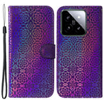 For Xiaomi 14 Leather Case Dazzling Flower Pattern Phone Cover with Hand Strap