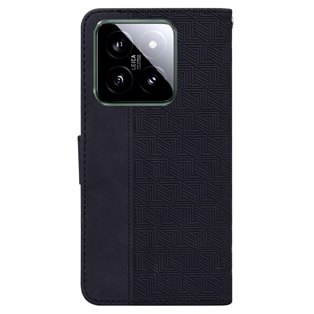 For Xiaomi 14 Case Geometry Pattern Imprinted Leather Phone Cover