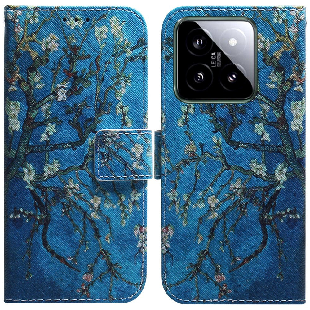 For Xiaomi 14 Leather Case Pattern Printing Phone Wallet Cover