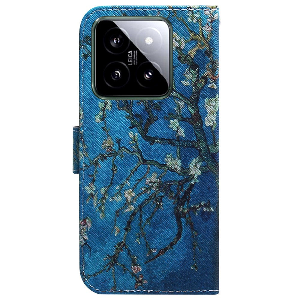 For Xiaomi 14 Leather Case Pattern Printing Phone Wallet Cover