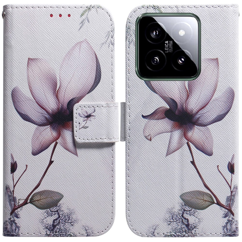 For Xiaomi 14 Leather Case Pattern Printing Phone Wallet Cover