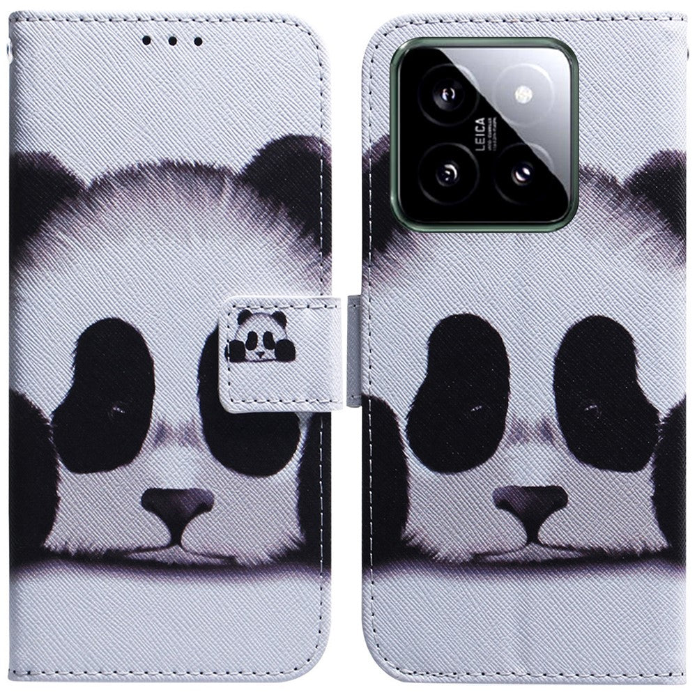For Xiaomi 14 Leather Case Pattern Printing Phone Wallet Cover