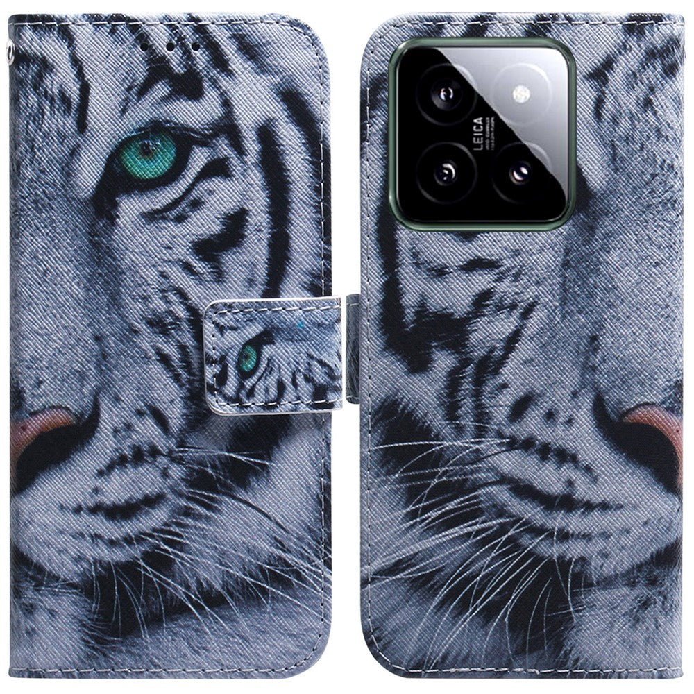 For Xiaomi 14 Leather Case Pattern Printing Phone Wallet Cover
