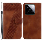 For Xiaomi 14 Cell Phone Case Imprinted 7-Shape Pattern Flip Leather Wallet Cover