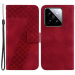 For Xiaomi 14 Cell Phone Case Imprinted 7-Shape Pattern Flip Leather Wallet Cover