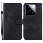 For Xiaomi 14 Cell Phone Case Imprinted 7-Shape Pattern Flip Leather Wallet Cover