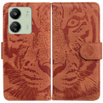 For Xiaomi Redmi 13C 4G / 13C 5G / Poco C65 4G / Poco M6 5G / 13R 5G Case PU Leather Tiger Pattern Phone Cover