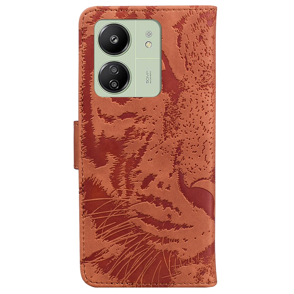 For Xiaomi Redmi 13C 4G / 13C 5G / Poco C65 4G / Poco M6 5G / 13R 5G Case PU Leather Tiger Pattern Phone Cover