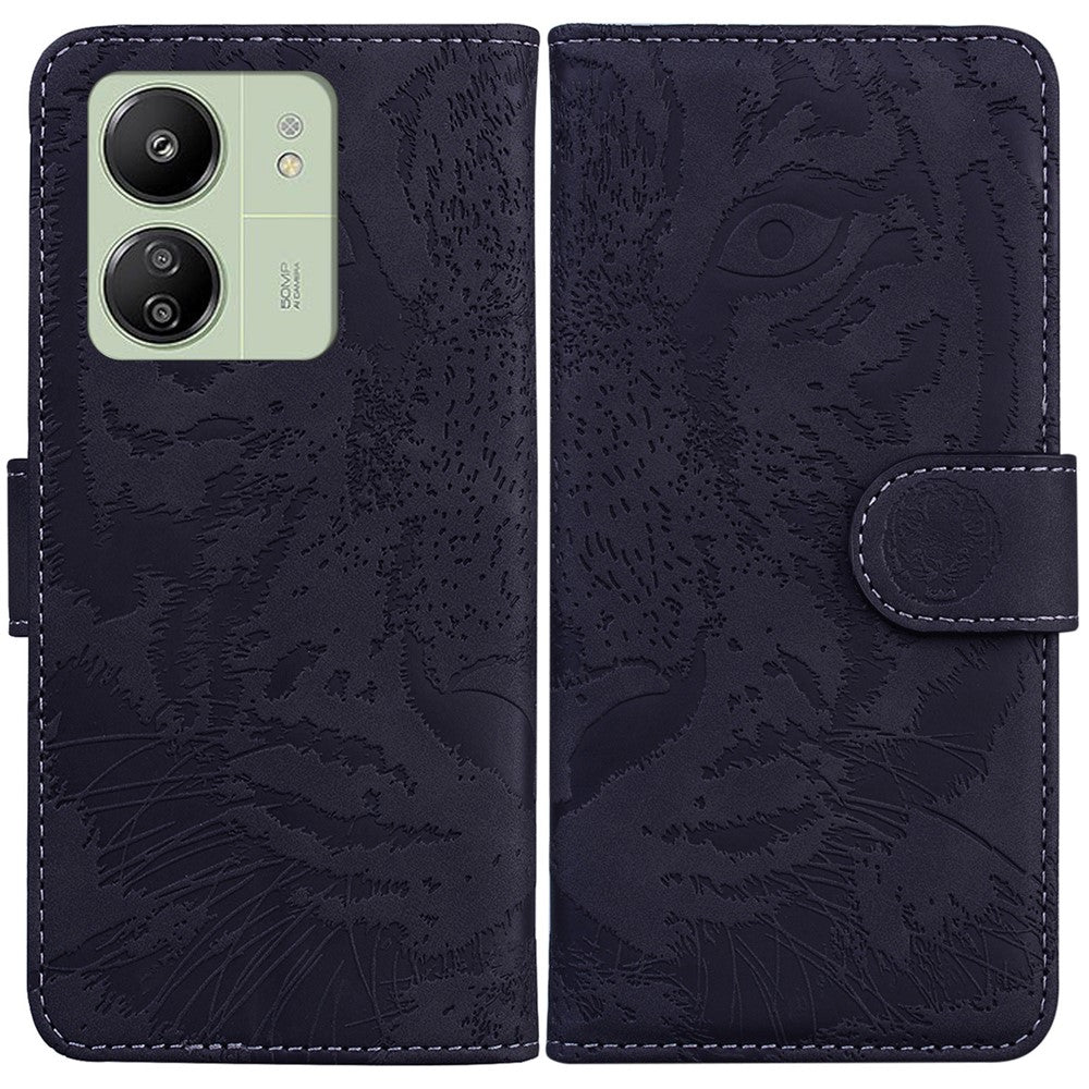 For Xiaomi Redmi 13C 4G / 13C 5G / Poco C65 4G / Poco M6 5G / 13R 5G Case PU Leather Tiger Pattern Phone Cover
