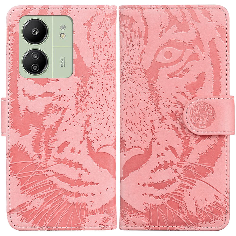 For Xiaomi Redmi 13C 4G / 13C 5G / Poco C65 4G / Poco M6 5G / 13R 5G Case PU Leather Tiger Pattern Phone Cover