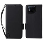 For Asus ROG Phone 8 5G / ROG Phone 8 Pro 5G Case with Wrist Strap Litchi Texture PU Leather Wallet Phone Cover