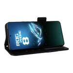For Asus ROG Phone 8 5G / ROG Phone 8 Pro 5G Case with Wrist Strap Litchi Texture PU Leather Wallet Phone Cover