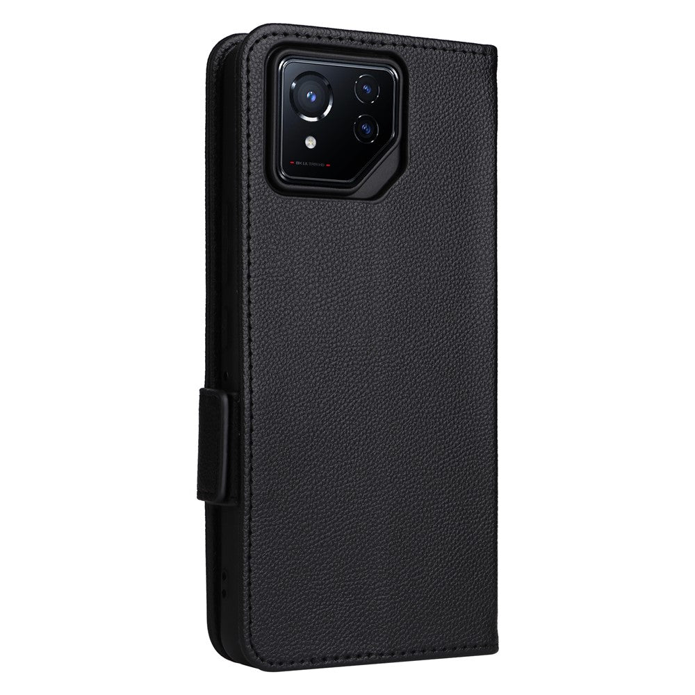 For Asus ROG Phone 8 5G / ROG Phone 8 Pro 5G Case with Wrist Strap Litchi Texture PU Leather Wallet Phone Cover