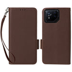 For Asus ROG Phone 8 5G / ROG Phone 8 Pro 5G Case with Wrist Strap Litchi Texture PU Leather Wallet Phone Cover