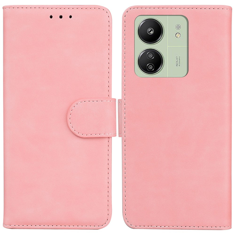 For Xiaomi Redmi 13C 4G / 13C 5G / Poco C65 4G / Poco M6 5G / 13R 5G Case Solid Color Leather Phone Wallet Cover