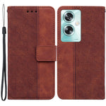 For Oppo A79 5G / A2 5G Cell Phone Case Geometry Imprinted Anti-shock Leather Wallet Cover