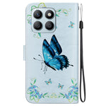 Til Honor X8b 4G Telefoncover med Tryk Mønster Pung Læder Etui