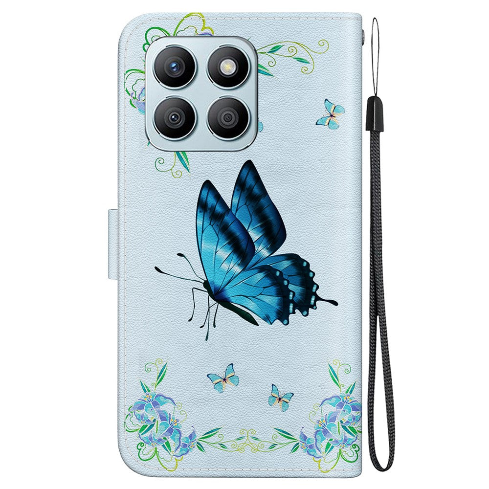 Til Honor X8b 4G Telefoncover med Tryk Mønster Pung Læder Etui