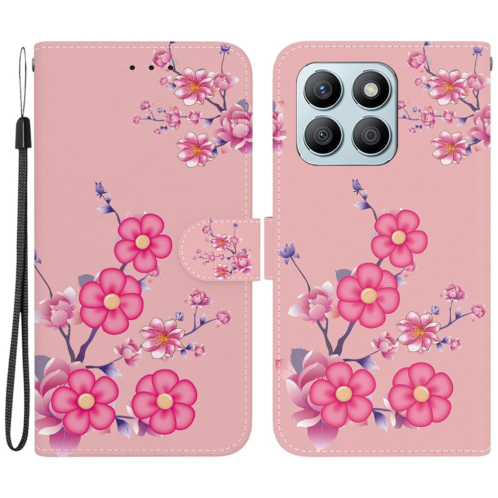 Til Honor X8b 4G Telefoncover med Tryk Mønster Pung Læder Etui