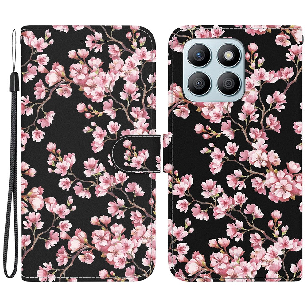 Til Honor X8b 4G Telefoncover med Tryk Mønster Pung Læder Etui