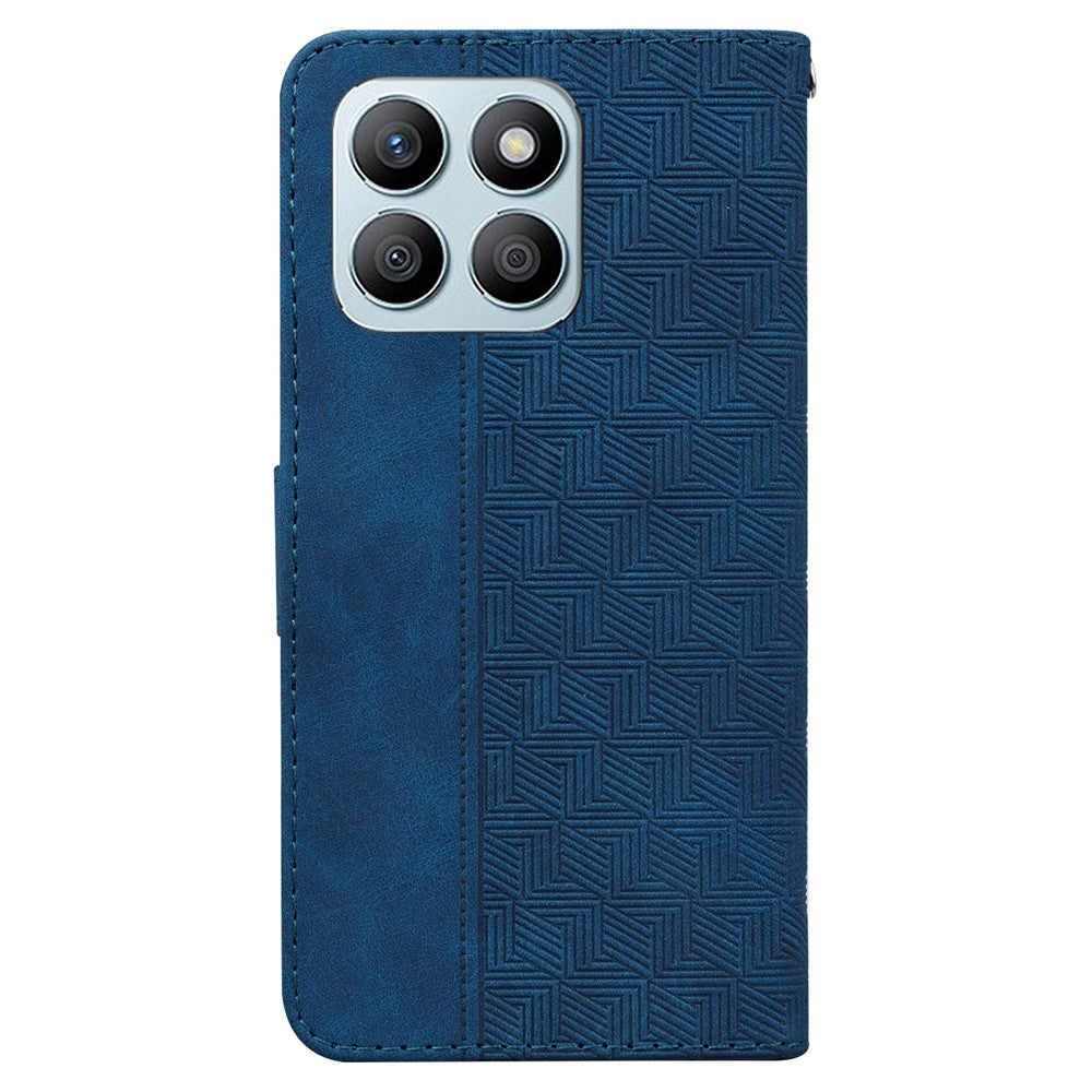 For Honor X8b 4G Case PU Leather Shockproof Imprinted Flip Phone Cover with Wallet