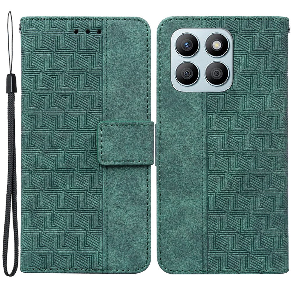 For Honor X8b 4G Case PU Leather Shockproof Imprinted Flip Phone Cover with Wallet