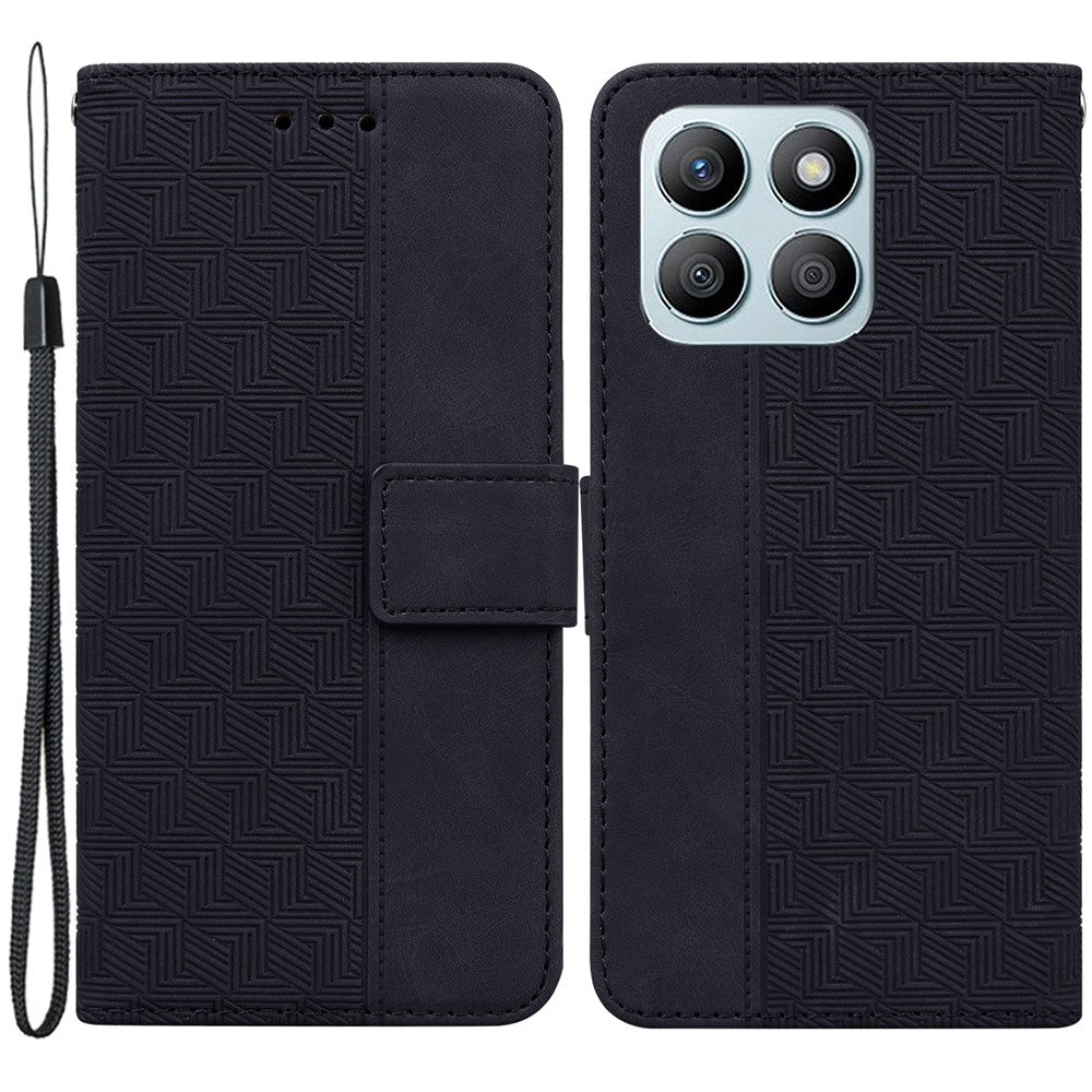 For Honor X8b 4G Case PU Leather Shockproof Imprinted Flip Phone Cover with Wallet