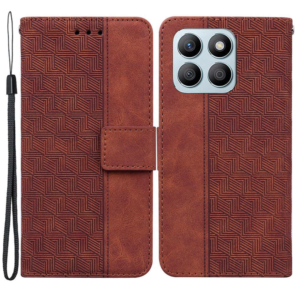 For Honor X8b 4G Case PU Leather Shockproof Imprinted Flip Phone Cover with Wallet