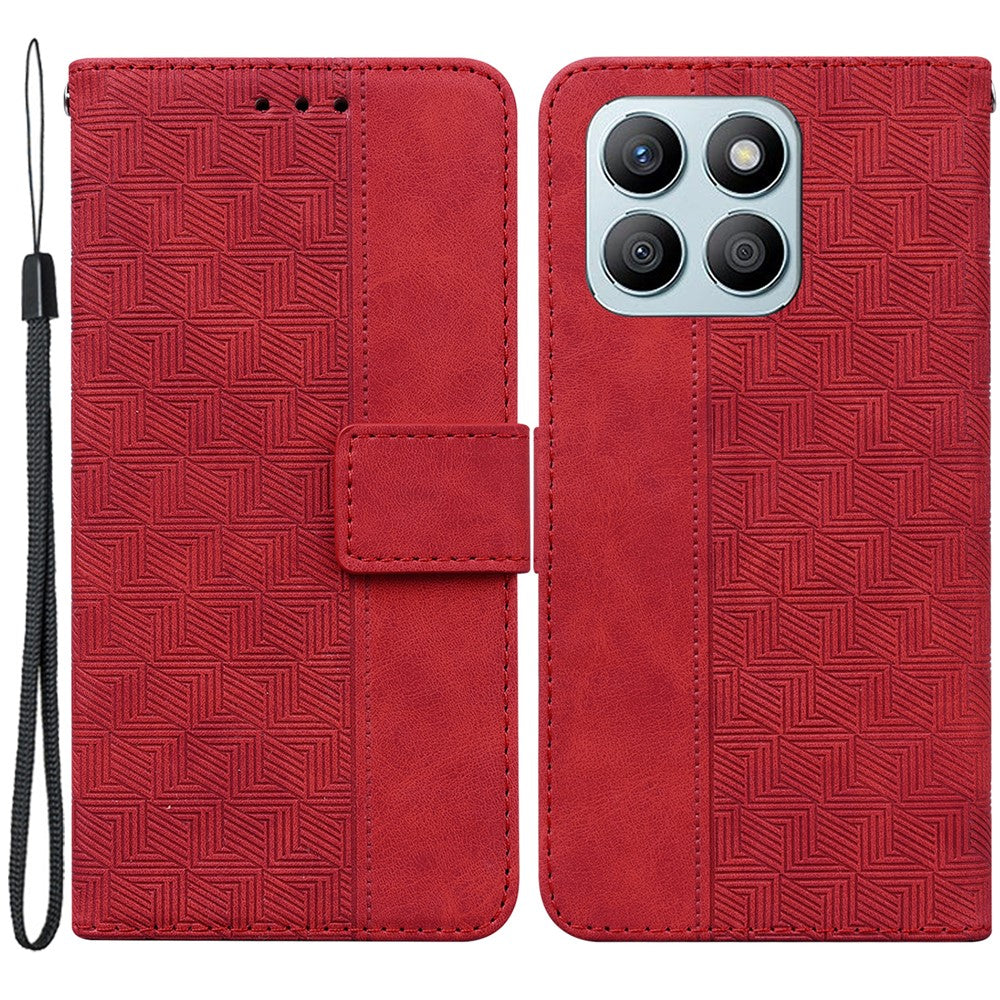 For Honor X8b 4G Case PU Leather Shockproof Imprinted Flip Phone Cover with Wallet