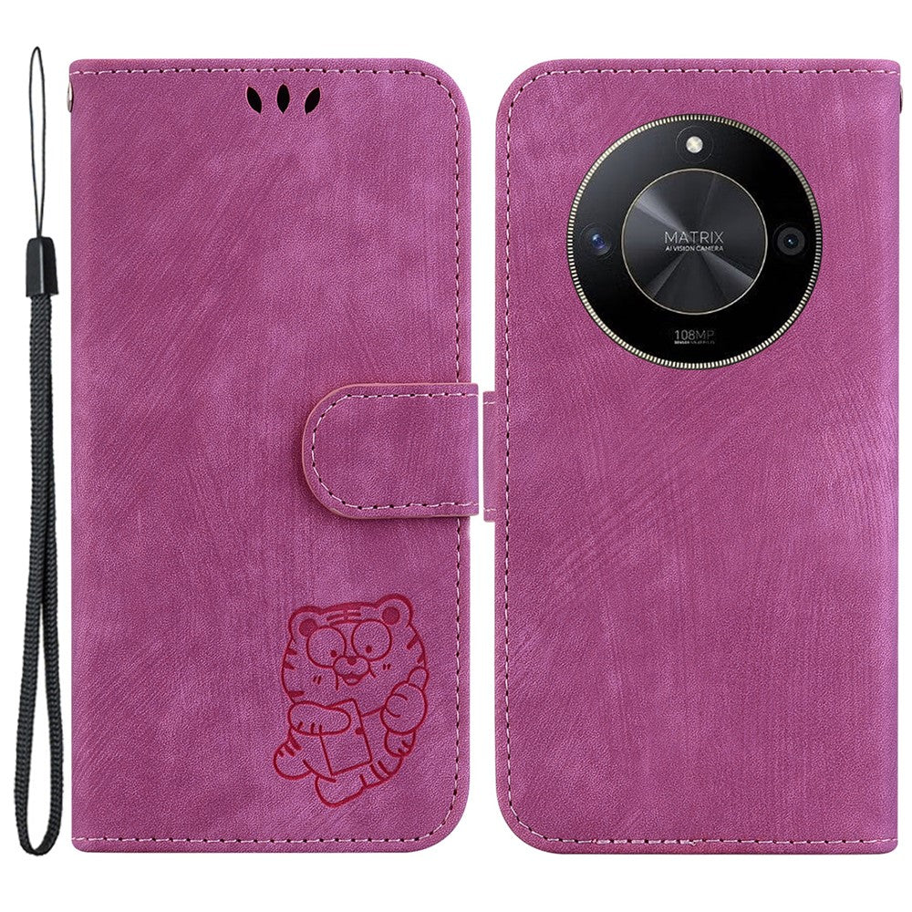 For Honor X9b 5G / Magic6 Lite 5G Case Wallet Phone Cover Imprinted Tiger Pattern