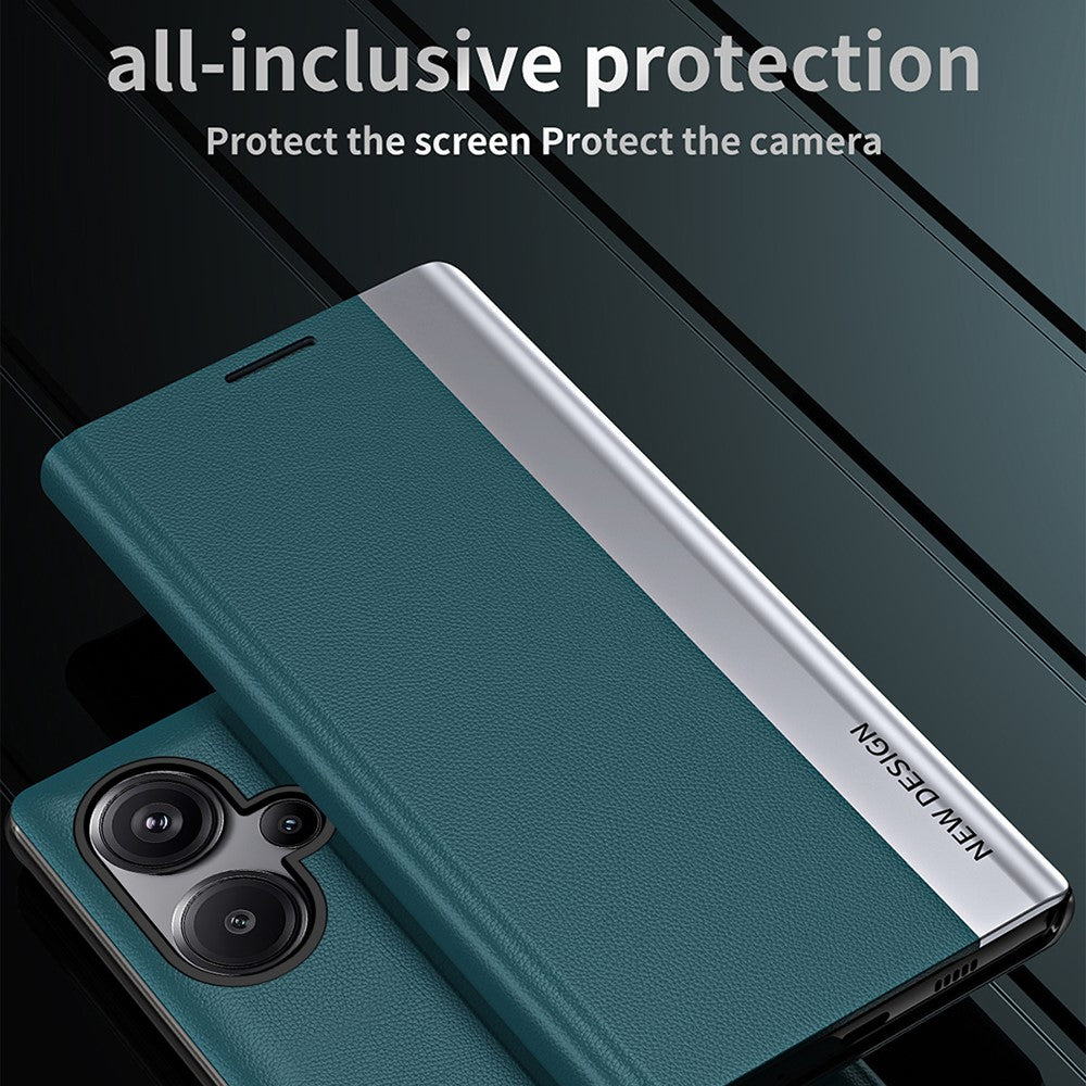 For Xiaomi Redmi Note 13 Pro+ 5G Cell Phone Case Anti-fall PC Shell PU Leather Cover