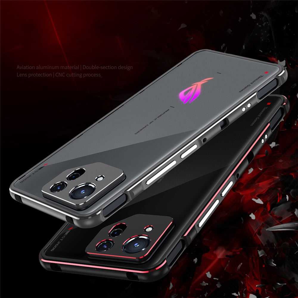 For Asus ROG Phone 8 5G / Phone 8 Pro 5G Bumper Case Phone Metal Frame with Camera Lens Cover