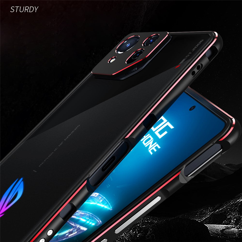 For Asus ROG Phone 8 5G / Phone 8 Pro 5G Bumper Case Phone Metal Frame with Camera Lens Cover