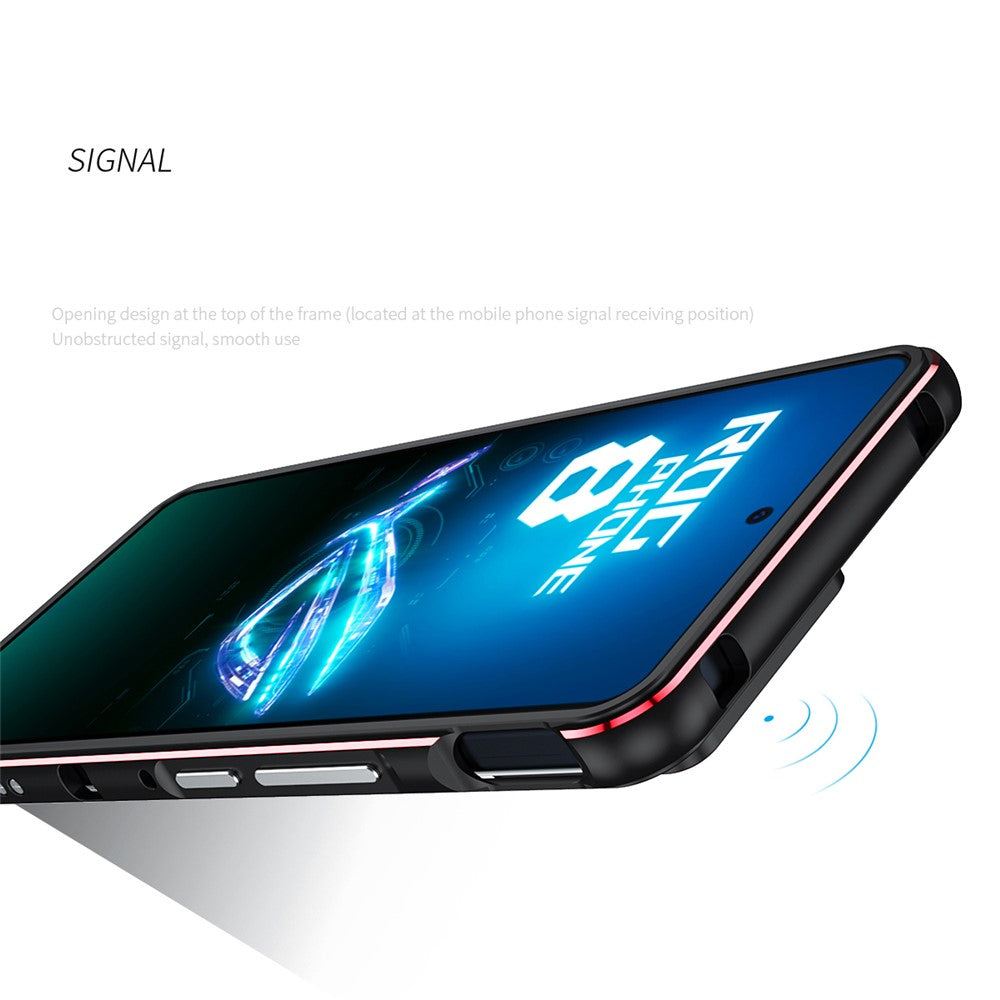 For Asus ROG Phone 8 5G / Phone 8 Pro 5G Bumper Case Phone Metal Frame with Camera Lens Cover