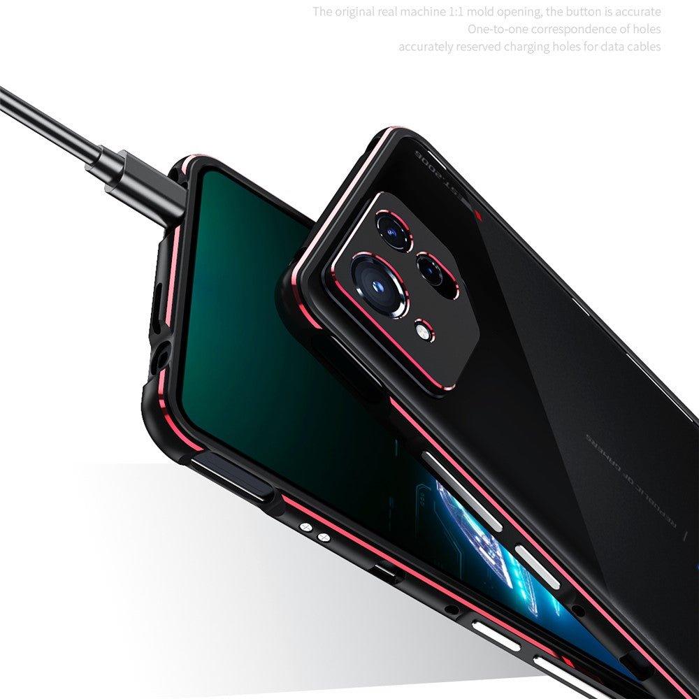For Asus ROG Phone 8 5G / Phone 8 Pro 5G Bumper Case Phone Metal Frame with Camera Lens Cover